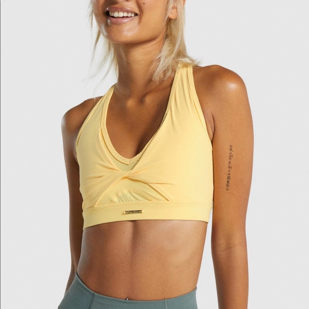 NWT Whitney Simmons Pollen yellow sports bra - Large